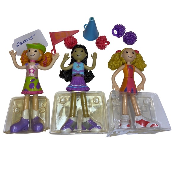 Other - Set of 3 Groovy Doll Cheerleader Dolls with Accessories Play Set Toy